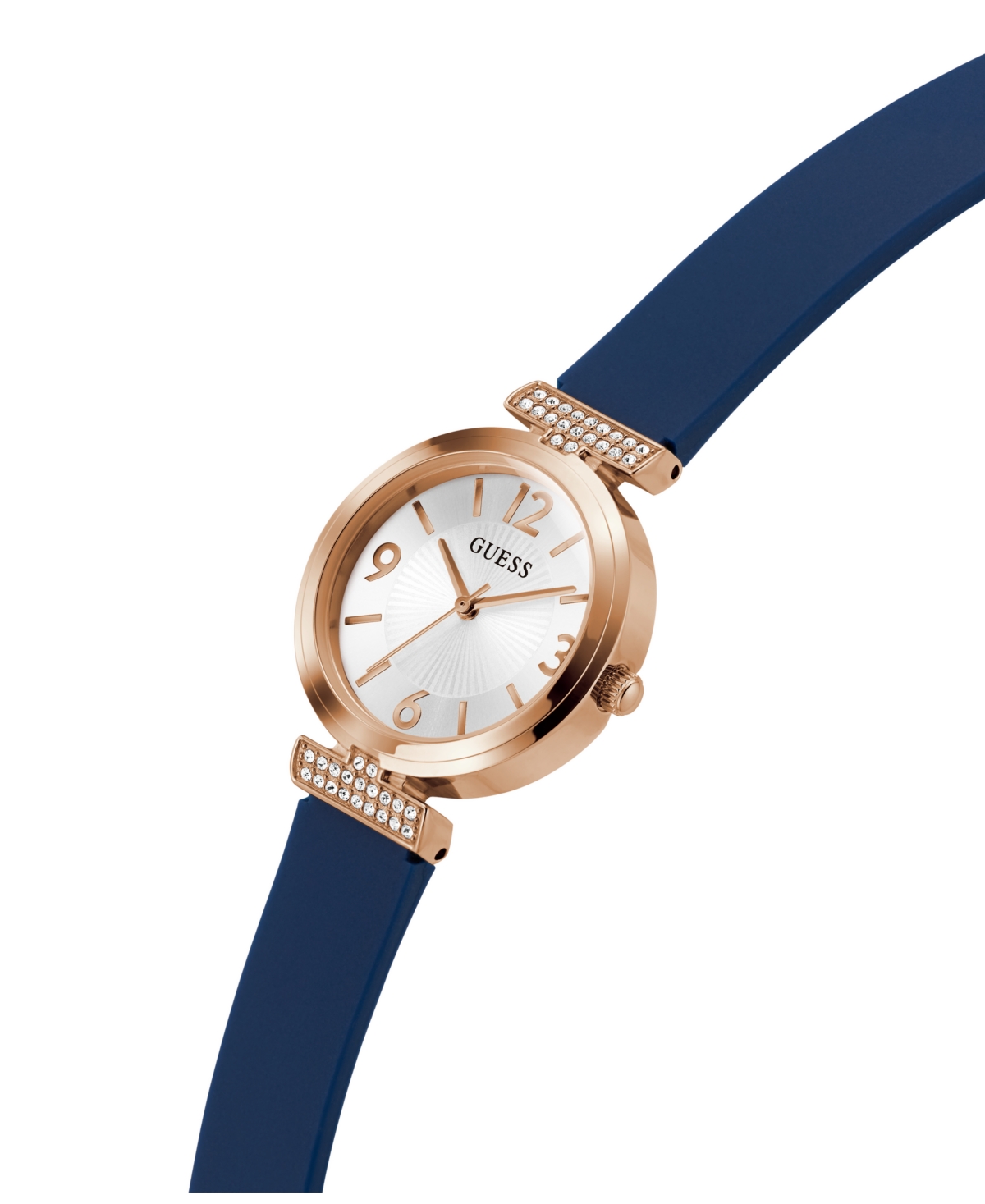 Guess Women's Analog Blue Silicone Watch, 28mm In Blue