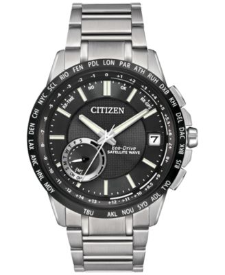 Citizen - Men's Eco-Drive Satellite Wave-World Time GPS Stainless Steel Bracelet Watch 44mm CC3005-85E