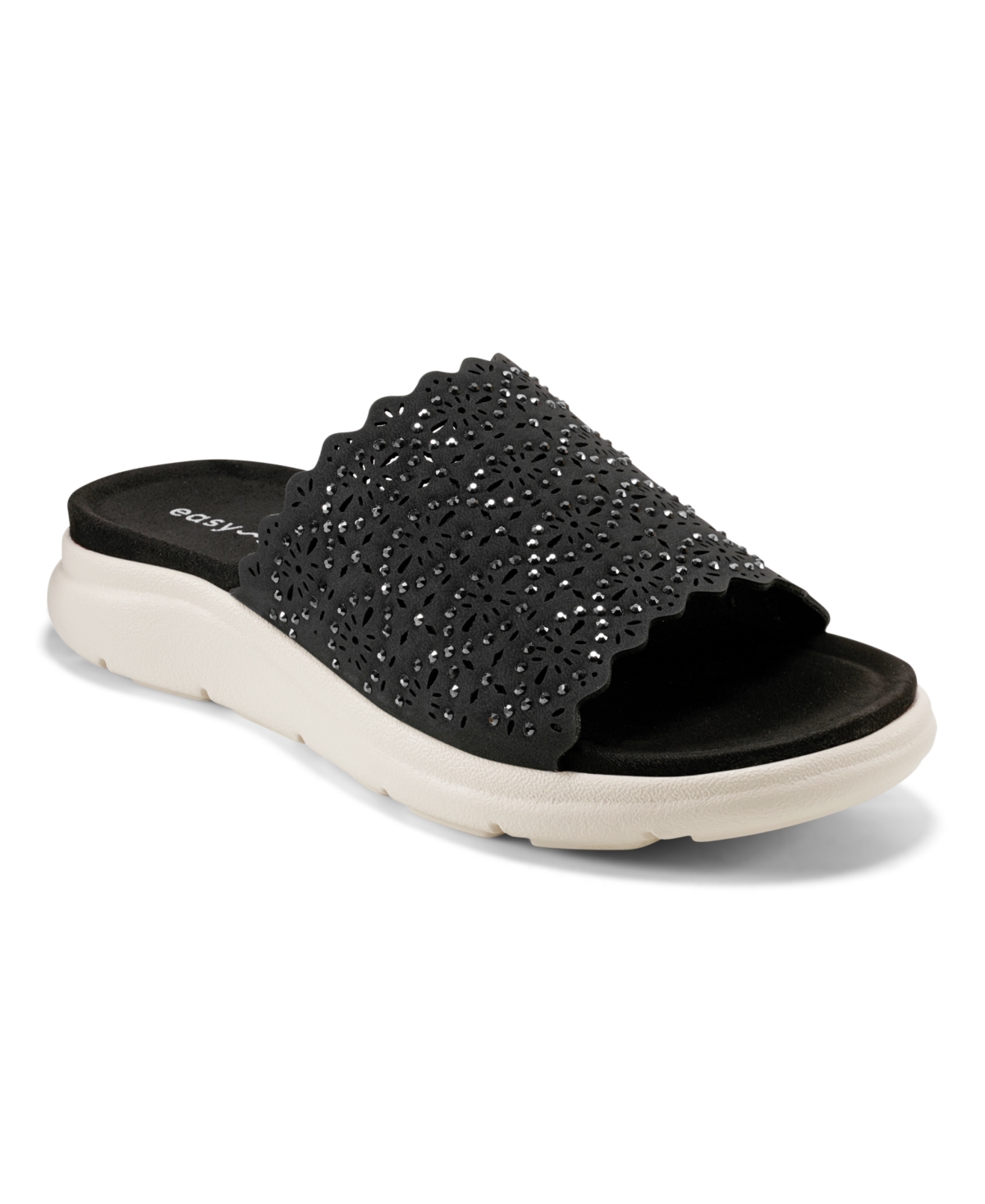 Easy Spirit Women's Alora Embellished Slide Sandals - Black