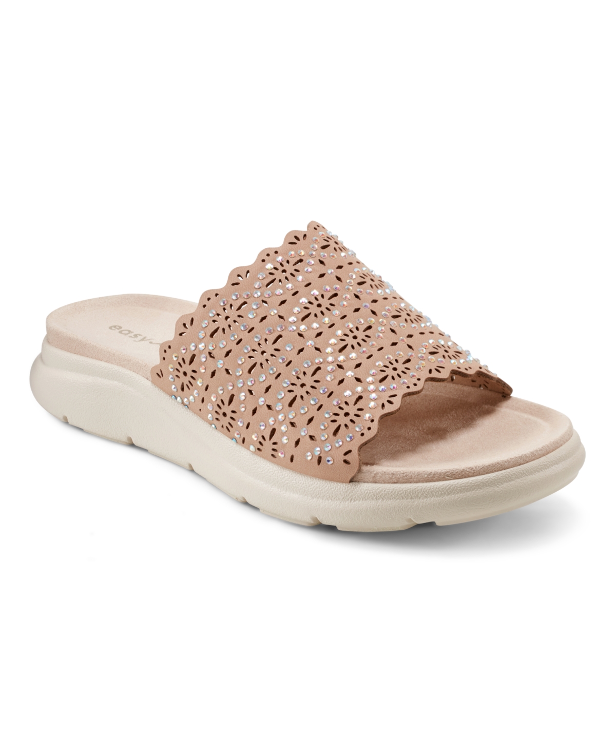 EASY SPIRIT WOMEN'S ALORA EMBELLISHED SLIDE SANDALS 