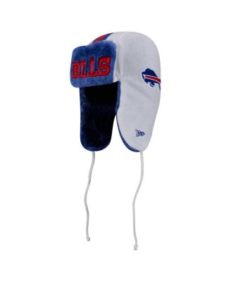 New Era - Men's White Buffalo Bills Helmet Head Trapper Knit Hat
