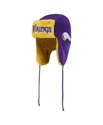 New Era - Men's Purple Minnesota Vikings Helmet Head Trapper Knit Hat