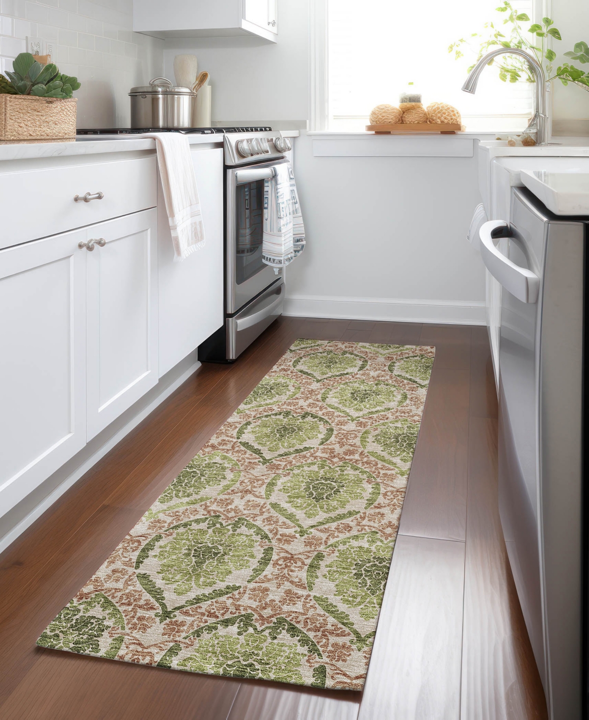 Addison Chantille Acn811 2'3"x7'6" Runner Area Rug In Olive