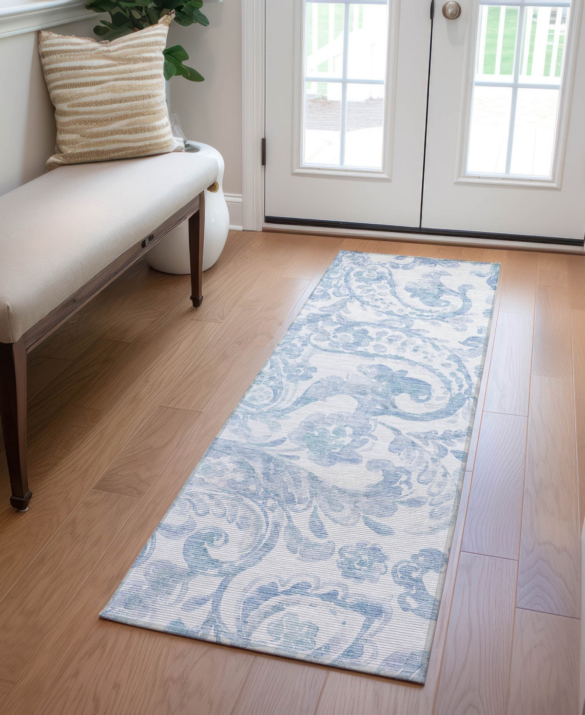 Addison Chantille Machine Washable Acn835 2'3"x7'6" Runner Area Rug In Mist