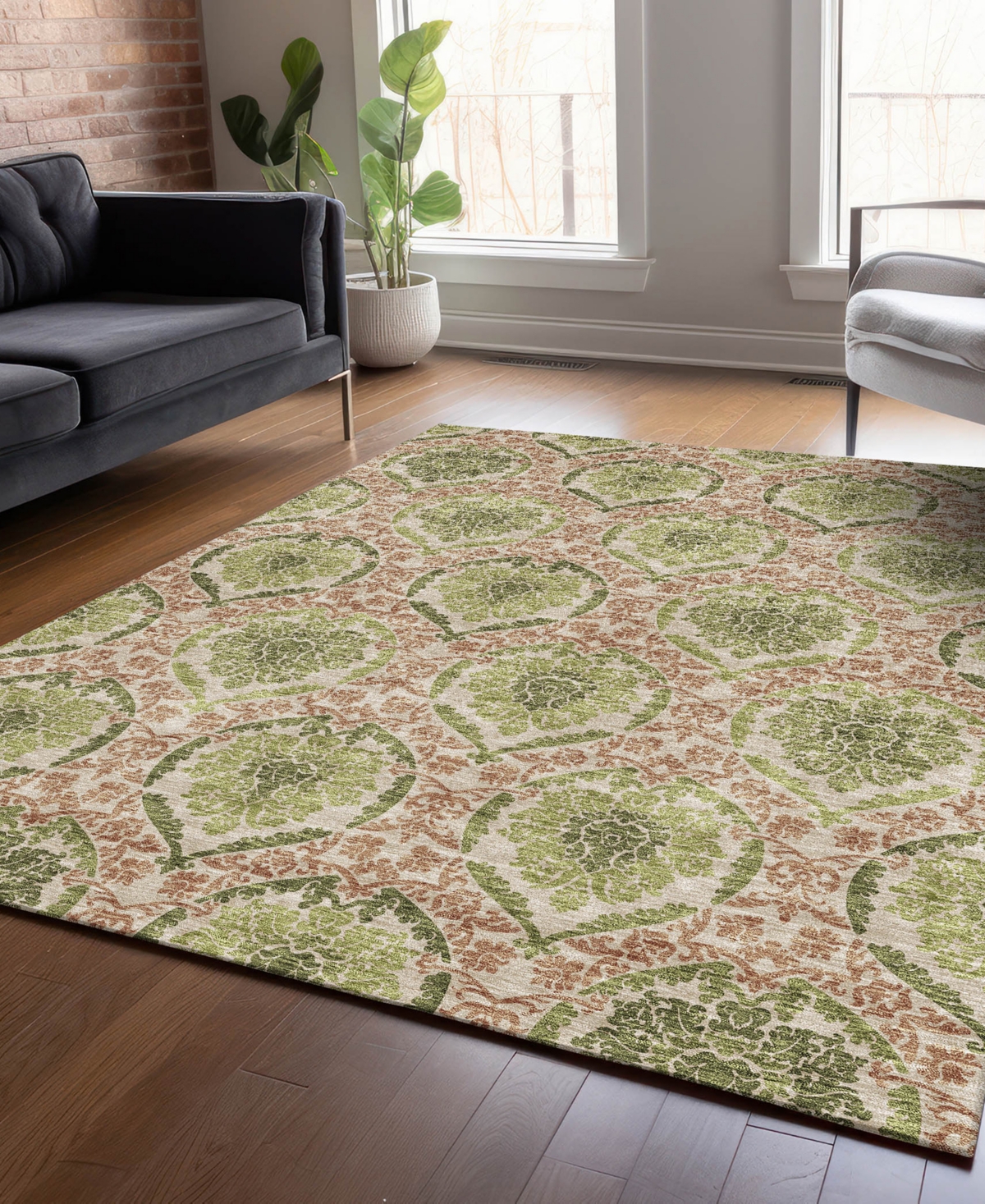 Addison Chantille Acn811 5'x7'6" Area Rug In Olive