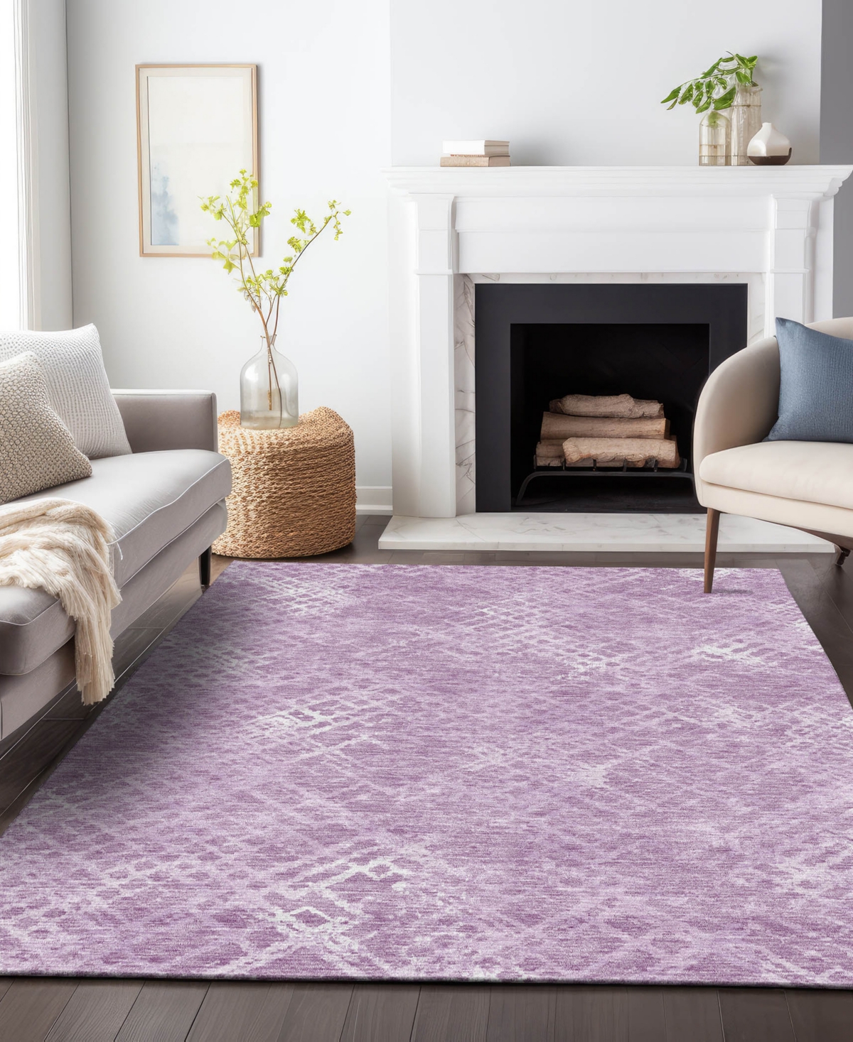 Addison Chantille Acn825 8'x10' Area Rug In Lavender