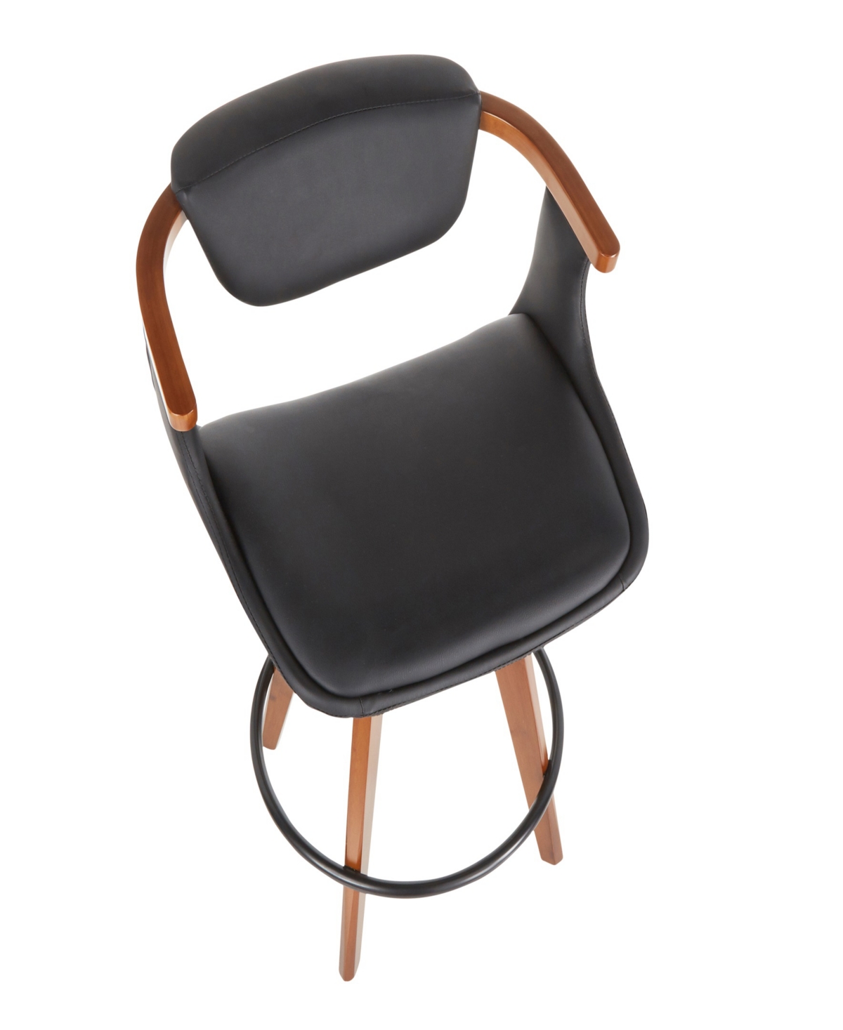 Lumisource 36" Bamboo Oracle Mid-century Modern Counter Stool In Black
