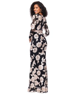 Women's Embroidered Mesh Gown