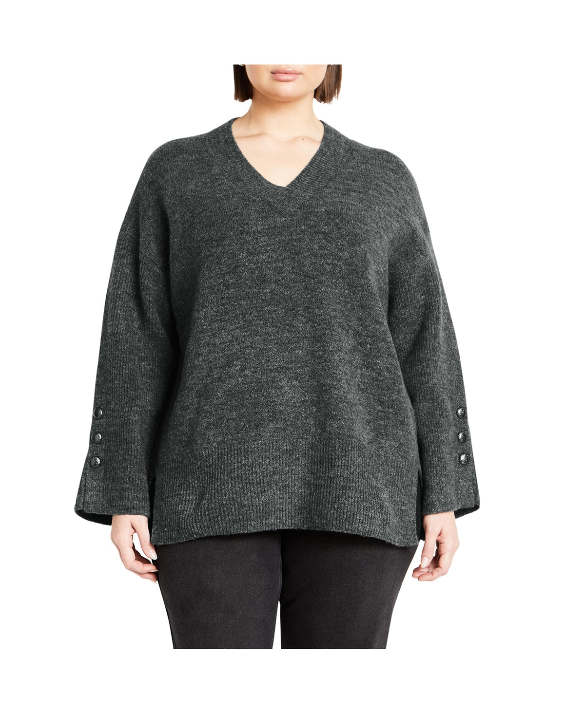Plus Size Jamie Sweater - Charcoal marle
