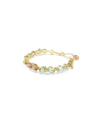 Gema Mixed Cuts, Multicolored, Gold-Tone Plated Tennis Bracelet