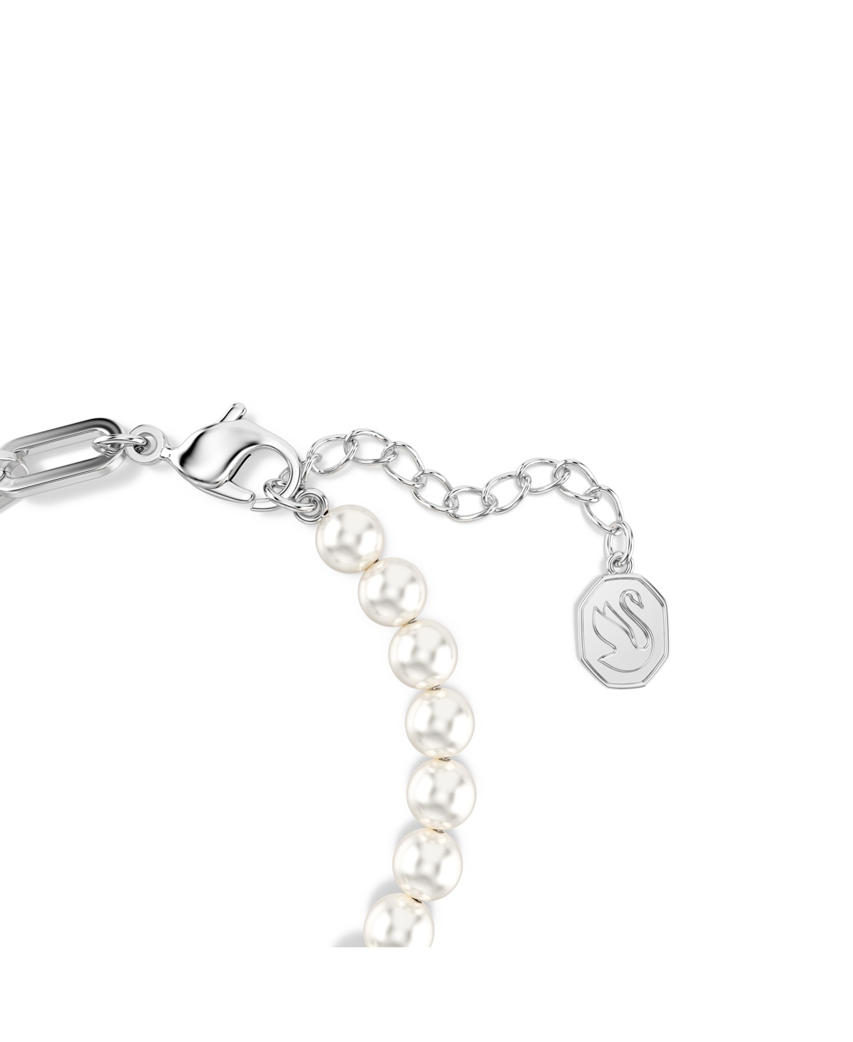 Swarovski Swan Mixed Crystal Pearl Bracelet In Black,white