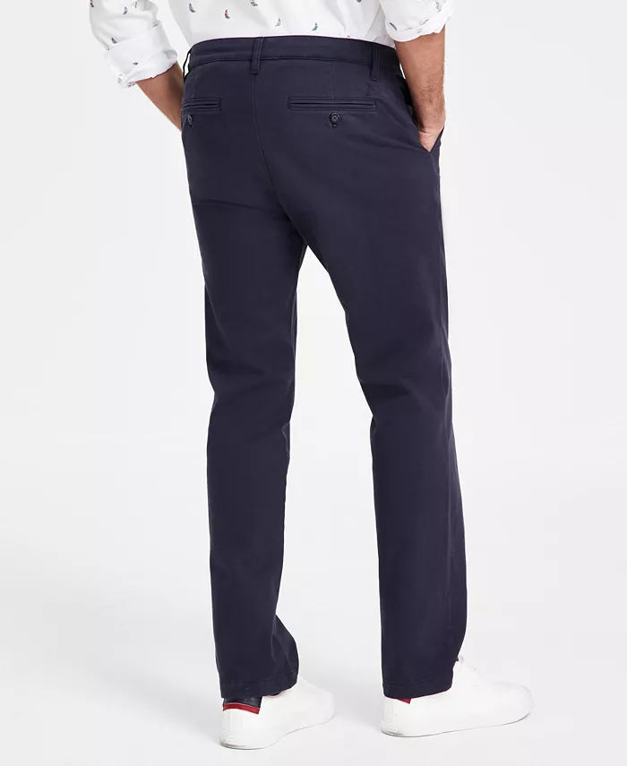 Men's Classic-Fit Stretch Solid Flat-Front Chino Deck Pants - thumbnail 7