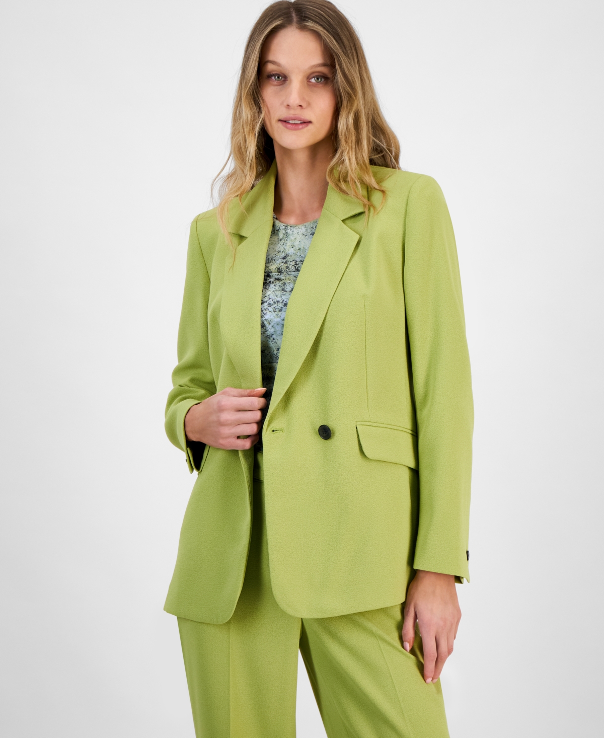 Women's Double-Breasted Blazer, Exclusively at Macy's - Chateau Blue