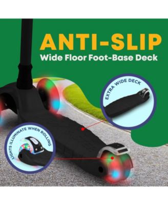 Mini 3-Wheel Kids Scooter with LED light-up wheels, 4-height adjustable handlebar, anti-slip deck & safety brake, for ages 2+, teal