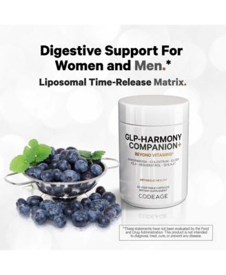 GLP-Harmony Companion+ Supplement - GLP-1 Agonist Support - Lion's Mane, Pea, Colostrum, Shilajit, Akkermansia, Elder, Citrus Bioflavonoids, Broccoli, Resveratrol - Non-GMO - 60 Capsules