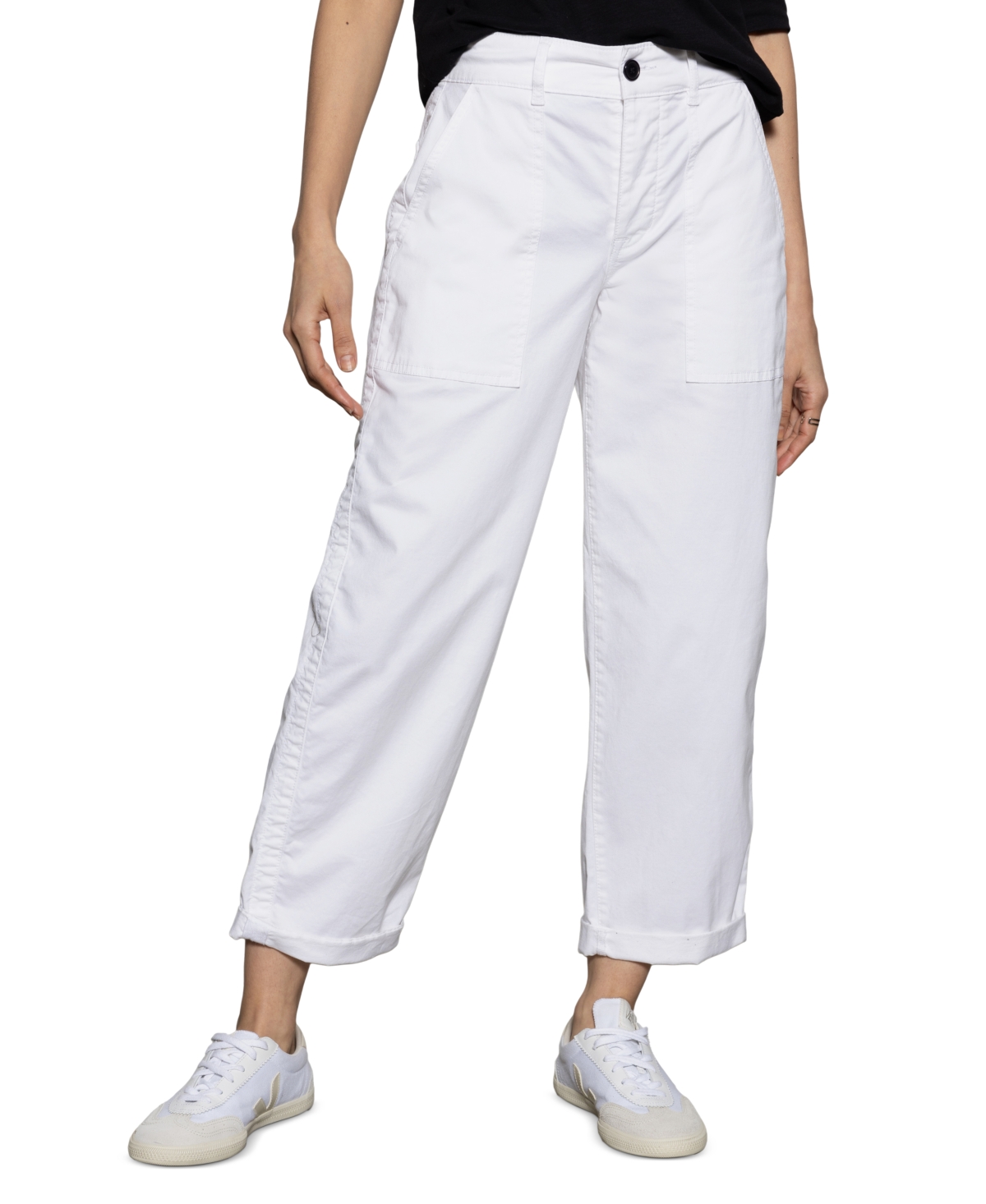 Sanctuary Women's Cuffed Cruiser Chino Pants In Bleached White