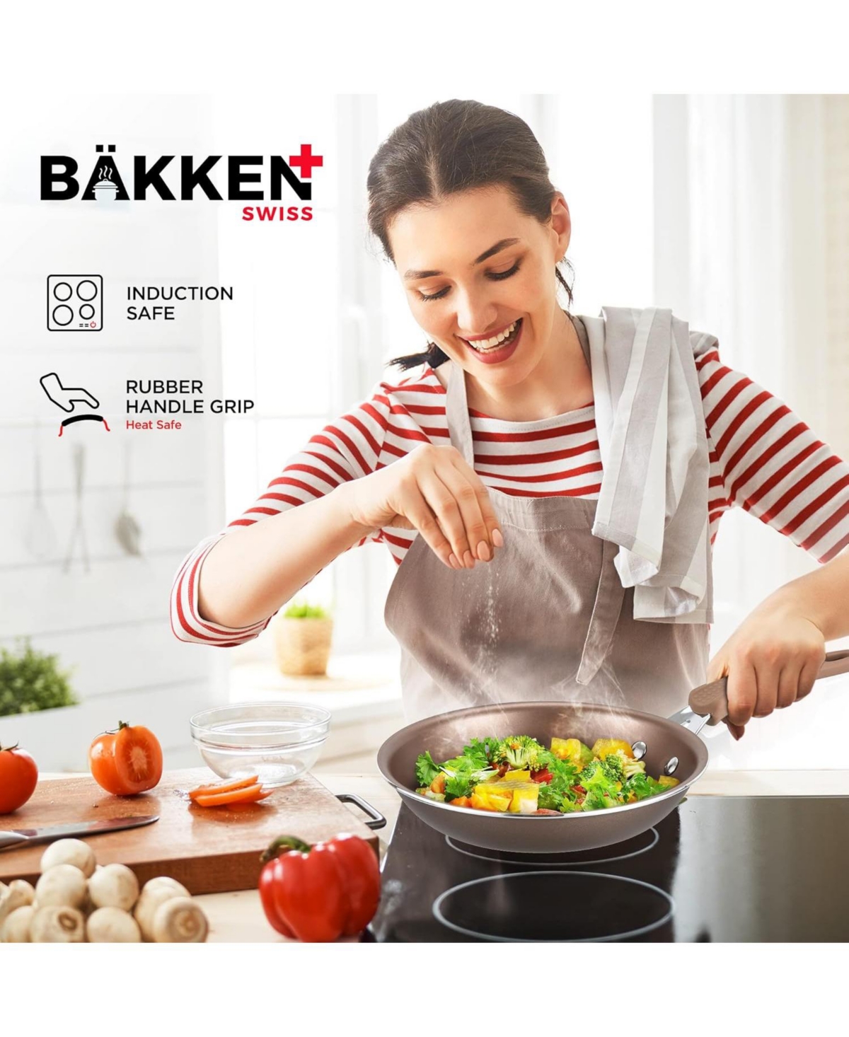 Cookware Set – 23 Piece –Gold Multi-Sized Cooking Pots with Lids, Skillet Fry Pans and Bakeware – Reinforced Pressed Aluminum Met