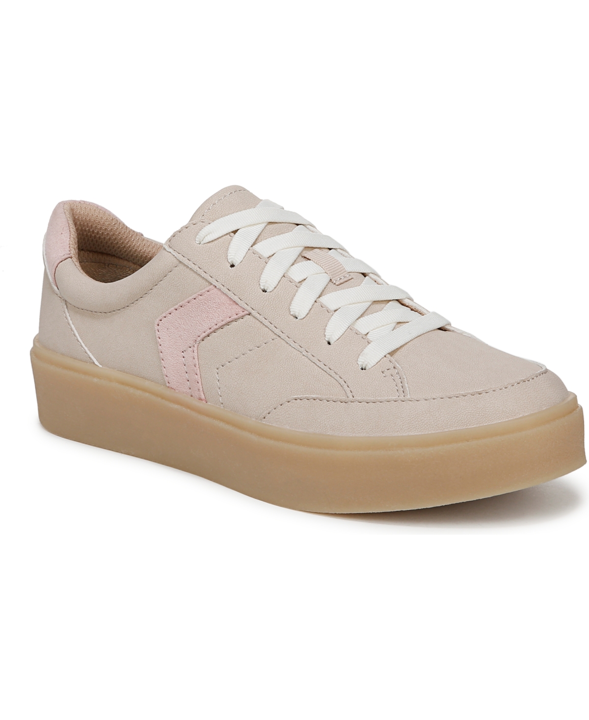 Shop Dr. Scholl's Women's Madison-lace Sneakers In Beige Faux Leather