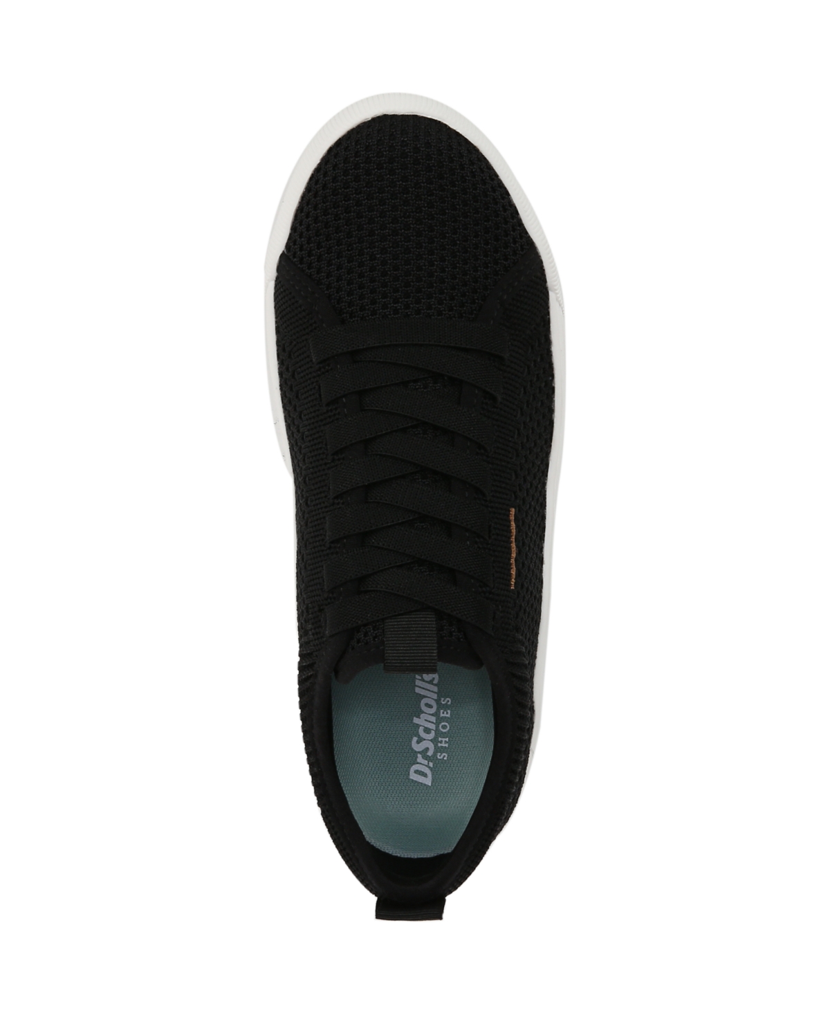 Shop Dr. Scholl's Women's Time Off Knit Lace Up Platform Sneakers In Black Knit Fabric