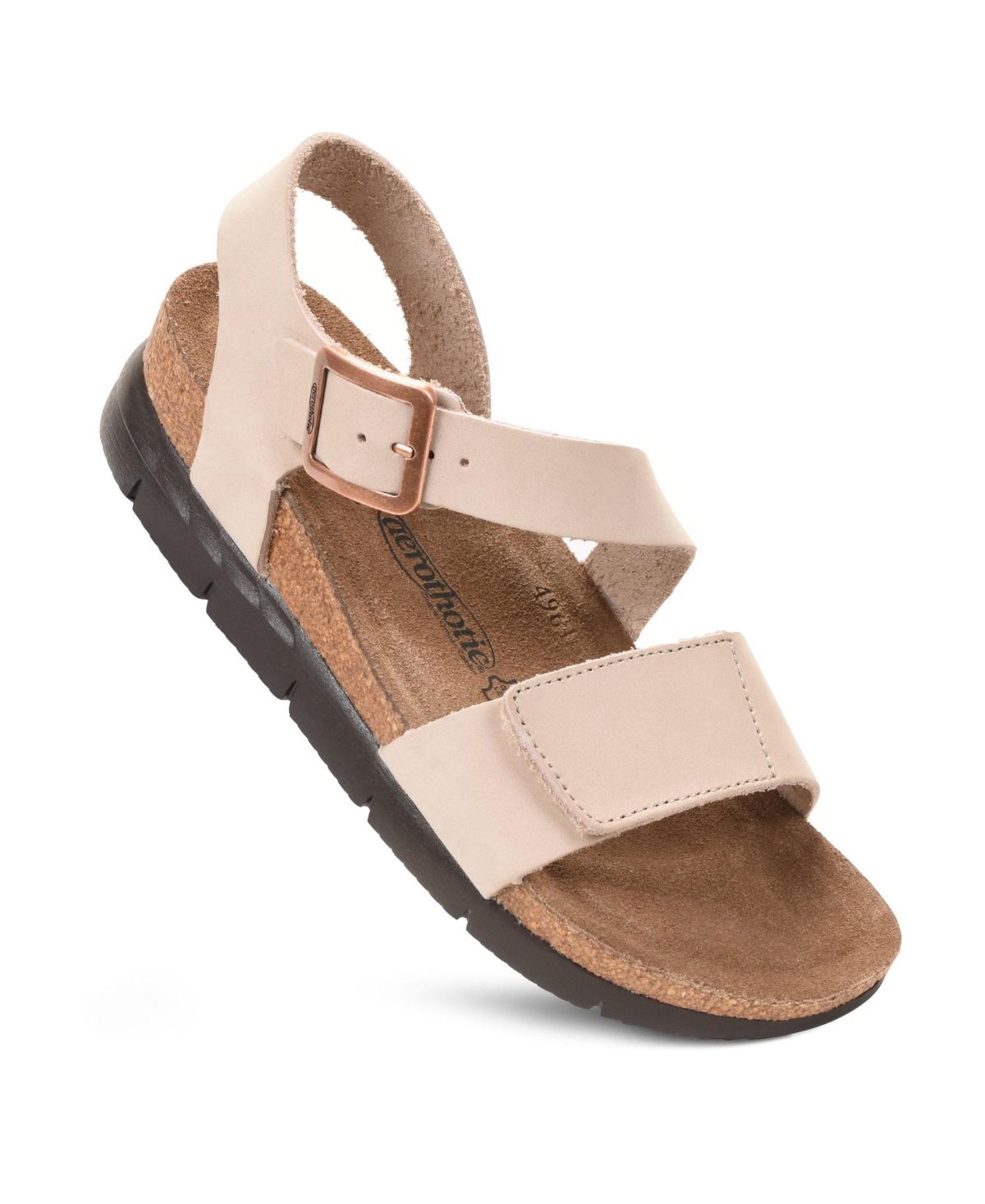 - Serena Double Strappy Open Toe Comfortable Leather Platform Sandals - Light purple