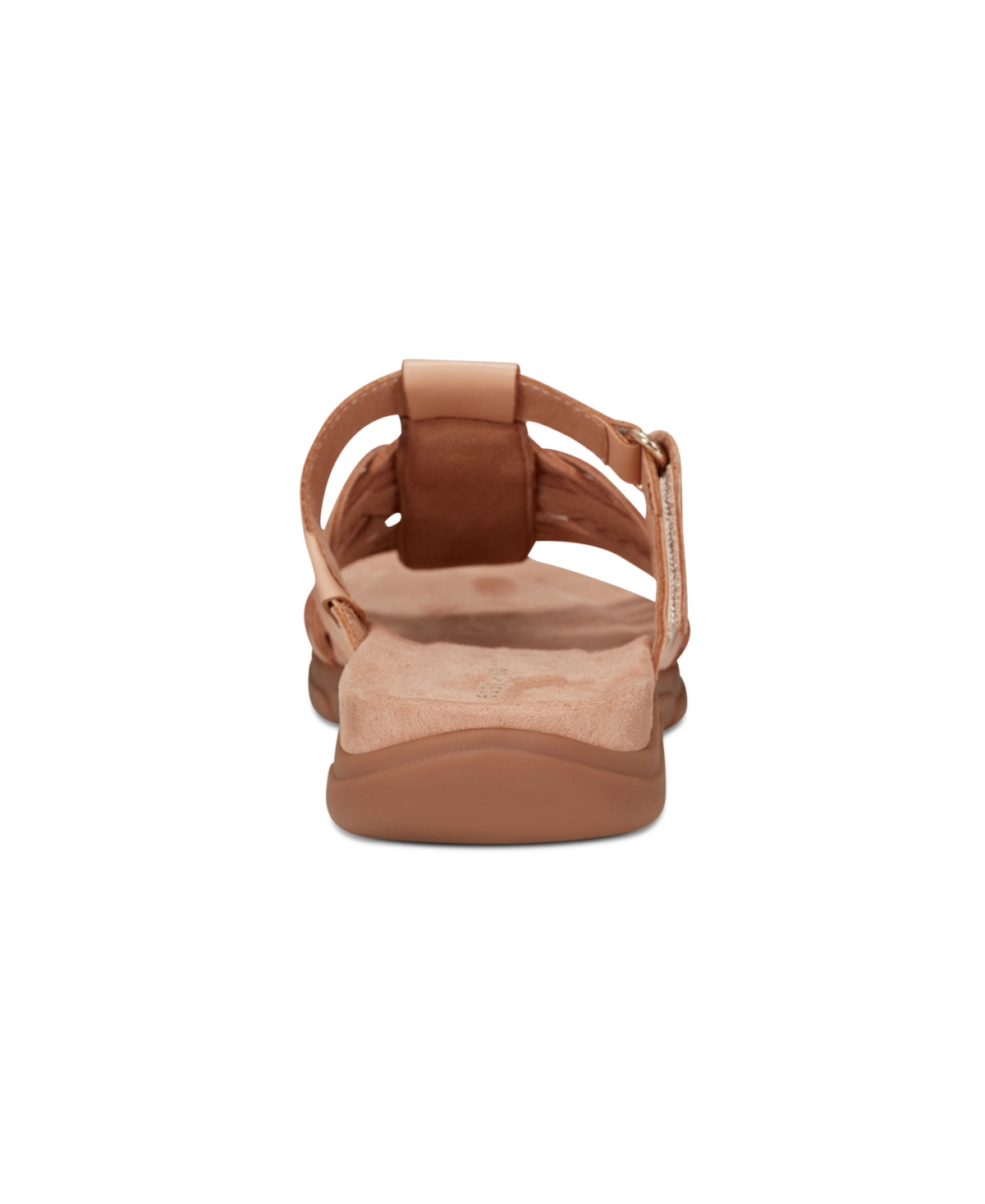 Shop Easy Spirit Women's Mindi Woven Flat Slide Sandals In Light Natural Leather