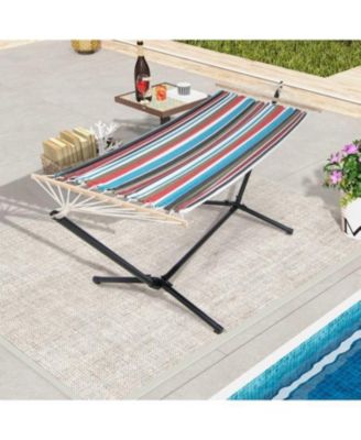 Portable Poly-Cotton Hammock with Stand and Carrying Case