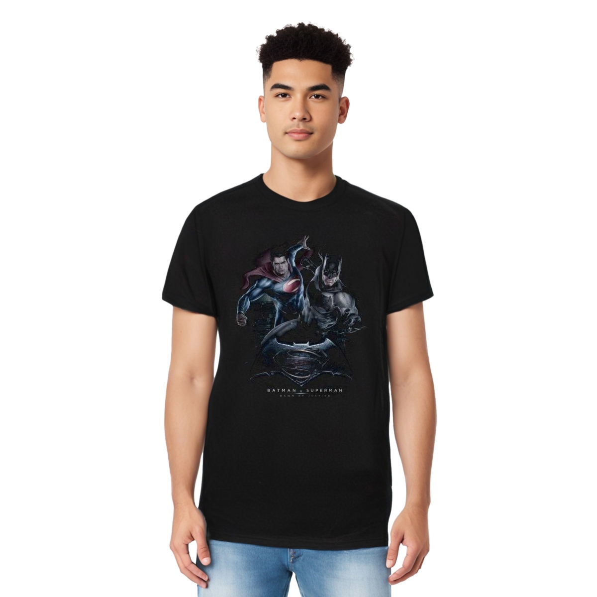 Mens Team Up Short Sleeve Adult Tee / T-Shirt - Black