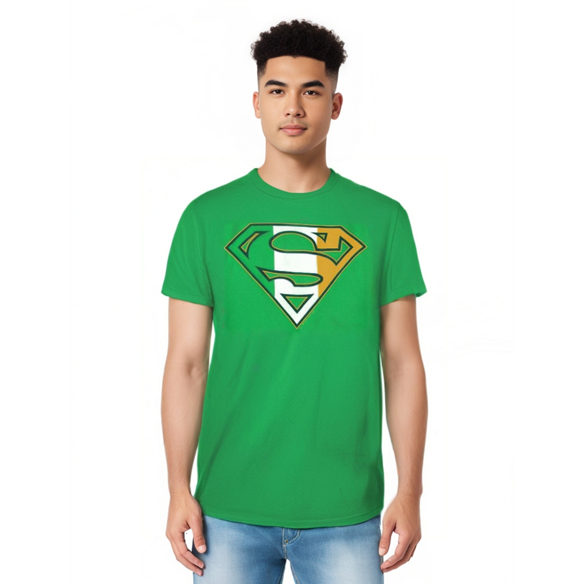 Mens Irish Shield Short Sleeve Adult Tee / T-Shirt - Medium green