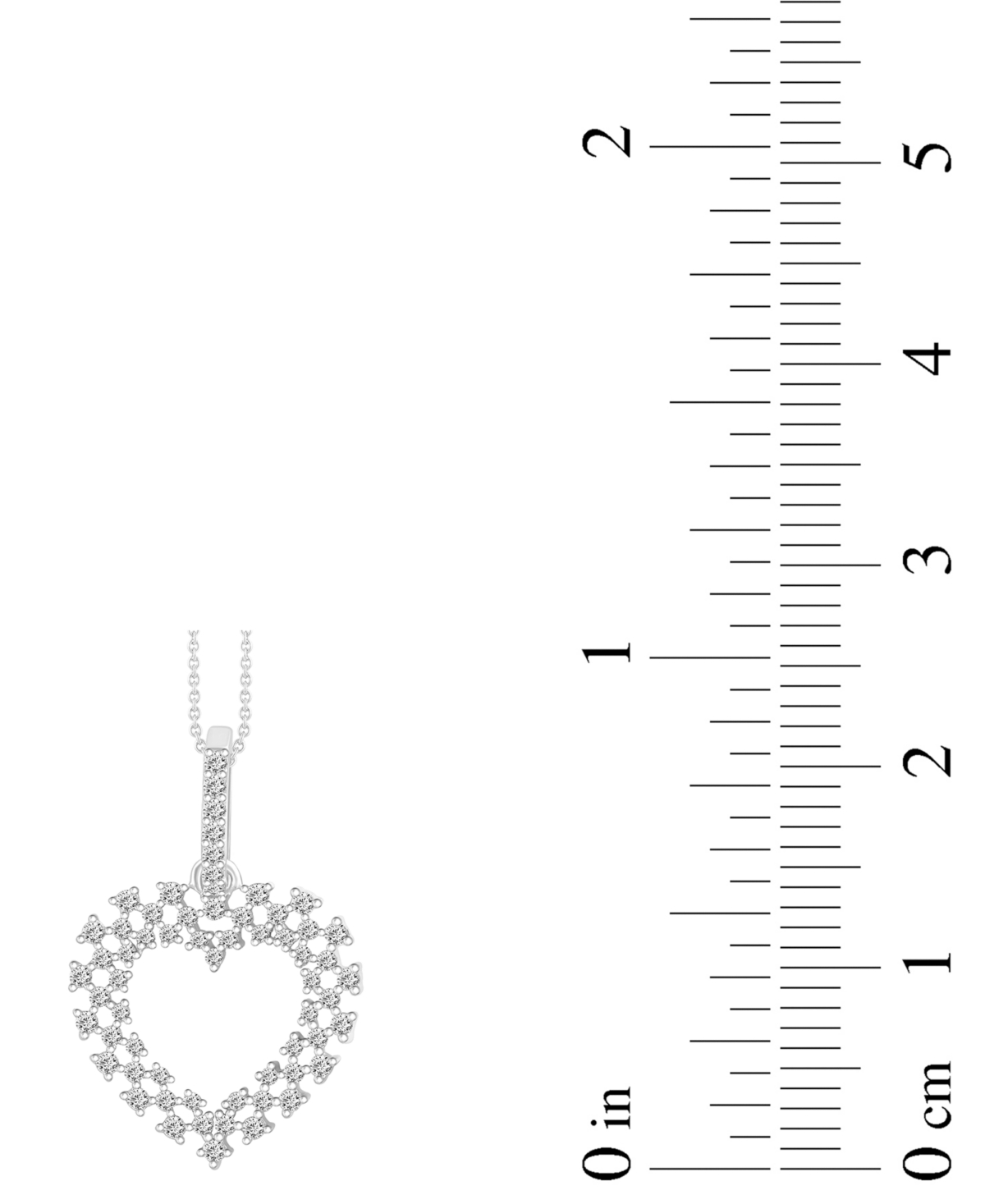 MACY'S DIAMOND HEART PENDANT NECKLACE (1/4 CT. T.W.) IN 10K WHITE GOLD 