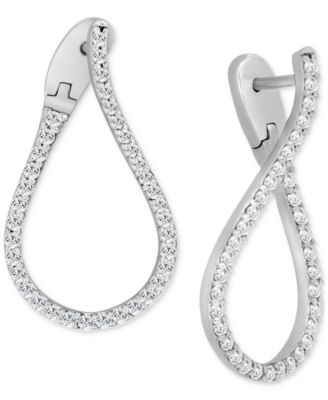 Macy's - Diamond Front-to-Back Earrings (1/2 ct. t.w.) in 10k White Gold