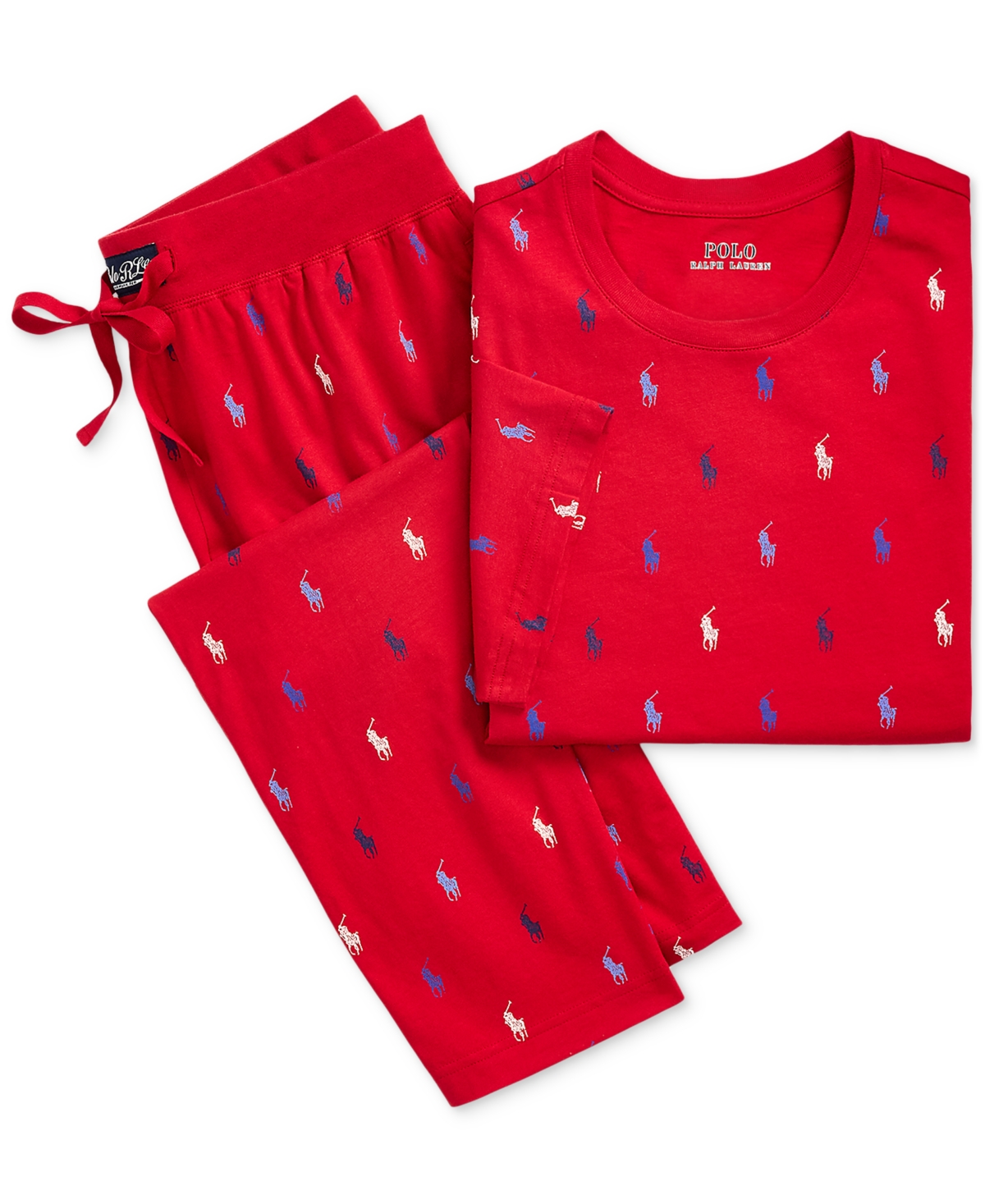 Polo Ralph Lauren Men's Polo Pony Jogger Pajama Set In Rl2000 Red,white,cruise Navy,rugby Ro