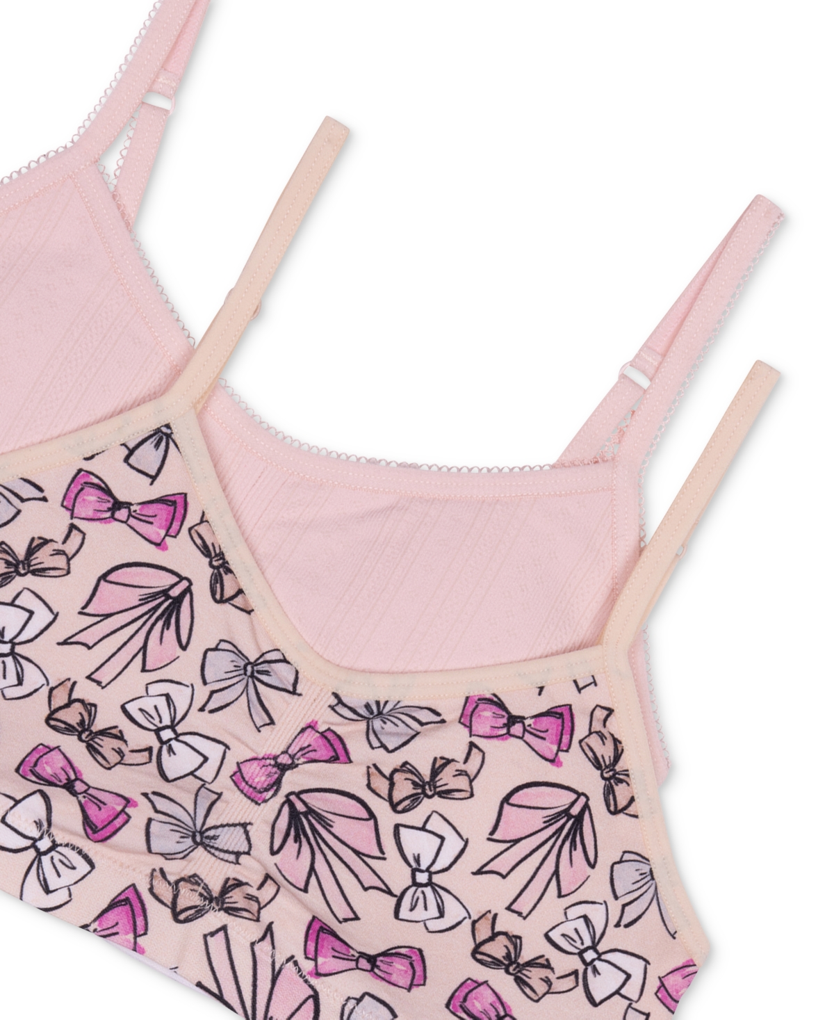 MAIDENFORM BIG GIRLS SEAMLESS RUCHED CROP BRAS, PACK OF 2 