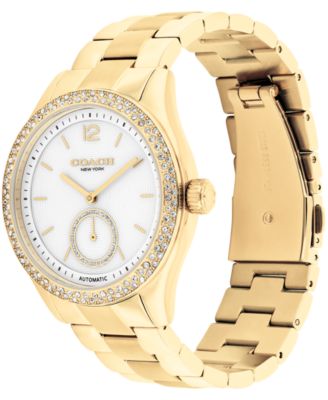 Women's Brooks Automatic Gold-Tone Stainless Steel Bracelet Watch, 38mm