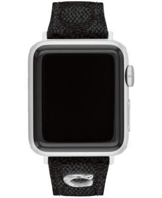 Coach Apple Watch strap 38mm 40mm 41mm対応 14700288 COACH Women's Black Coach Signature Canvas Leather Strap