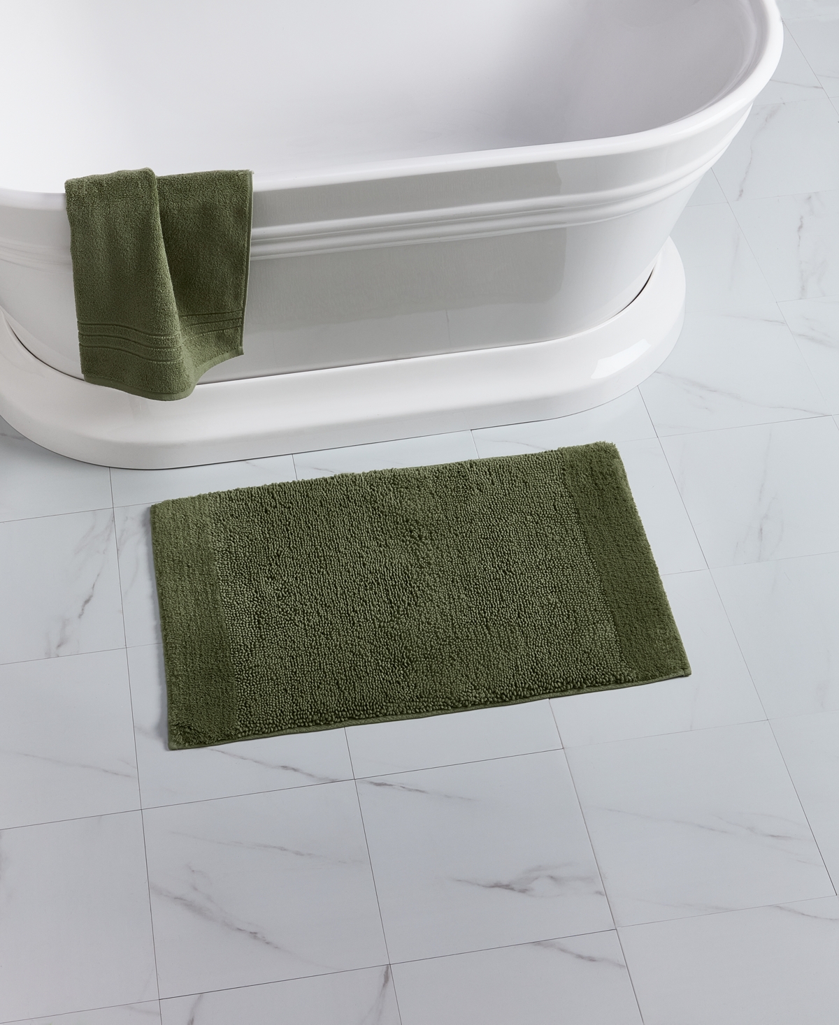 Arch Studio Cotton Bath Rug, 20" X 30", Exclusively At Macy's In Olive