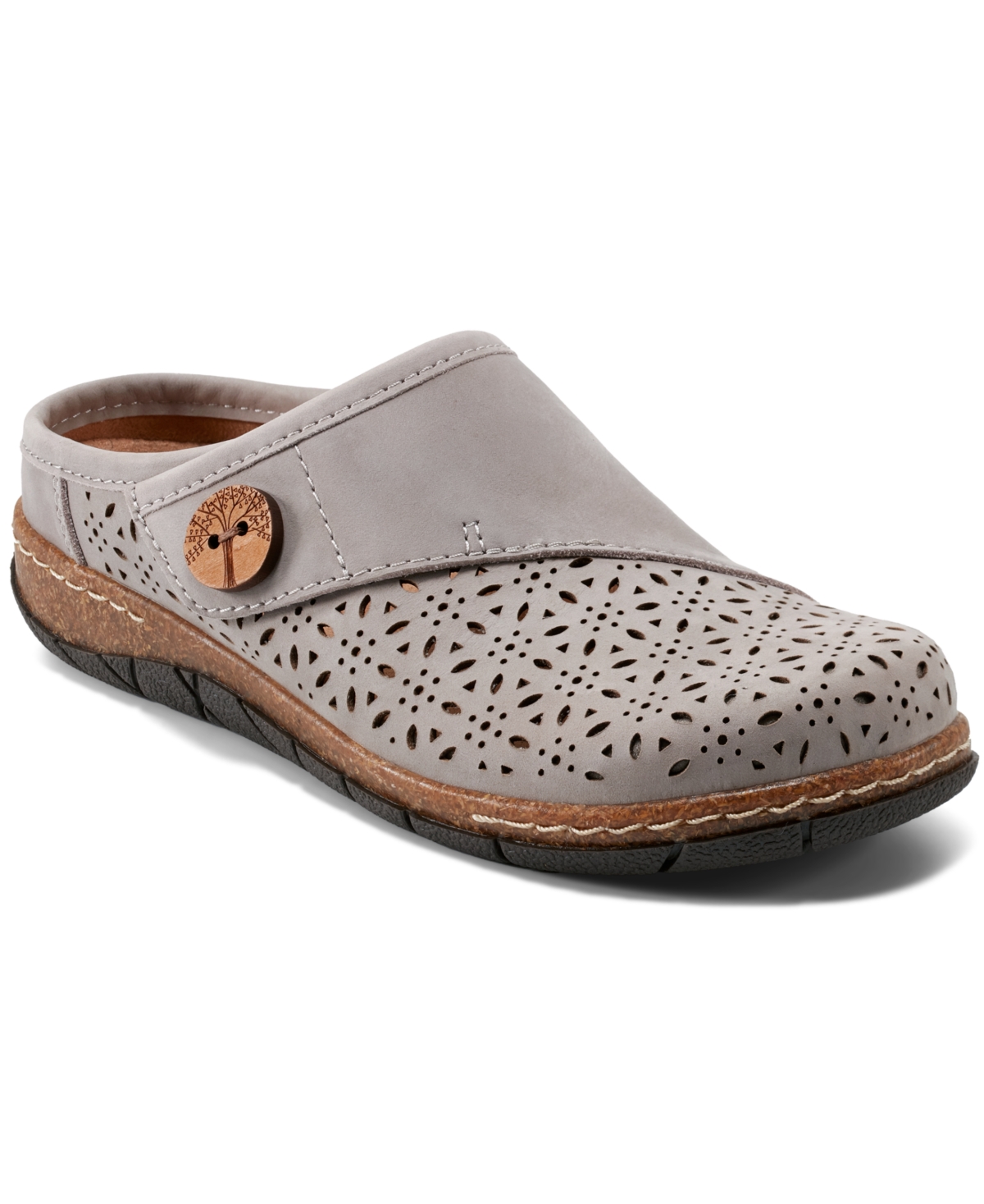 Shop Earth Women's Erinn Cutout Slip-on Clogs In Light Gray Nubuck