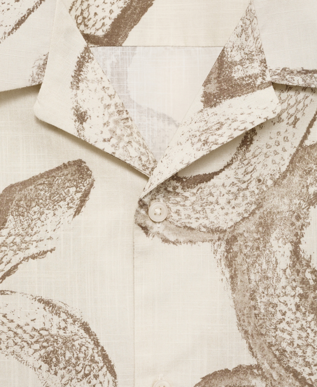 Mango Men's Slim-Fit Printed Cotton Shirt