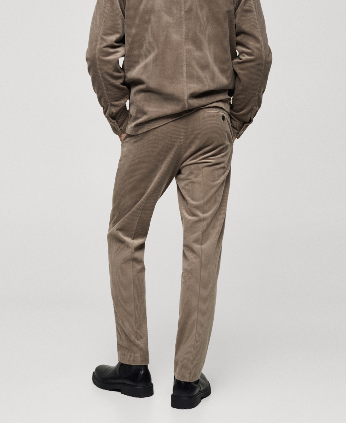 Mango Men's Slim-fit Corduroy Pants In Mink,gray