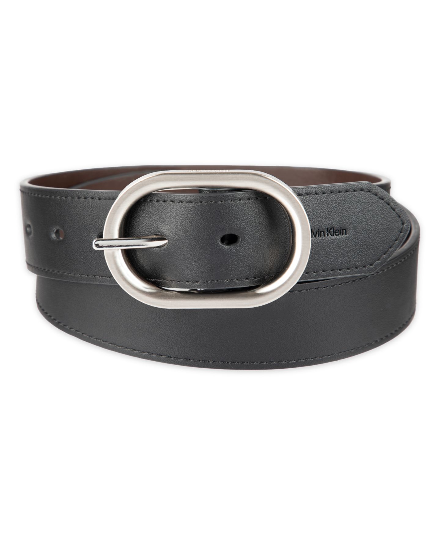 Мужской ремень Calvin Klein Reversible Center Bar Buckle Dress Belt, цвет: Чёрный / Коричневый — фото 14