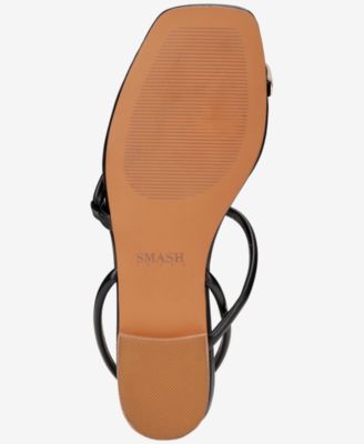 Women's Charlotte Gold Toe Strappy Flat Sandals - Extended Sizes Available