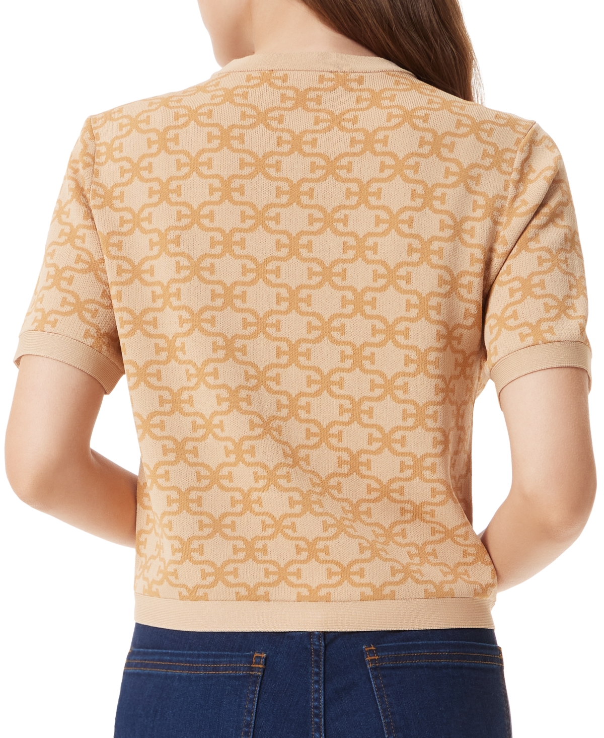 SAM EDELMAN WOMEN'S COLLEEN PRINTED SHORT-SLEEVE CARDIGAN 