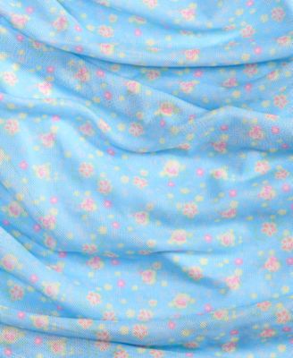 Big Girls Ruched Flutter-Sleeve Mesh Dress