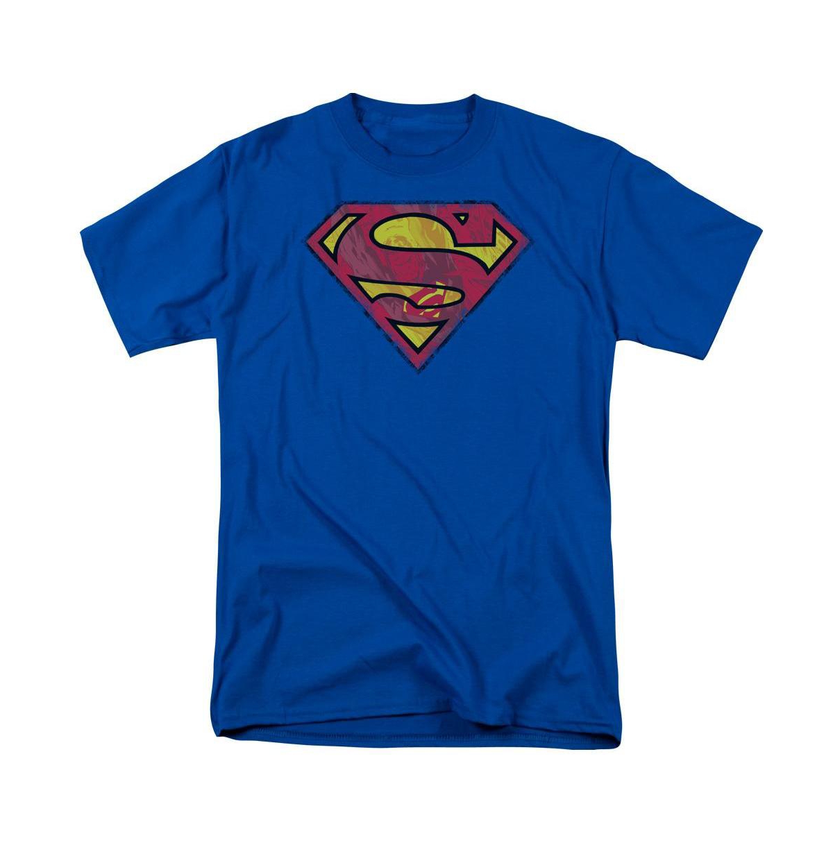Big & Tall Action Shield Short Sleeve Adult Tee / T-Shirt - Medium blue