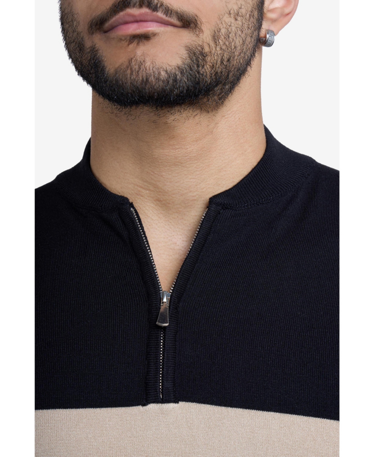 Spring + Mercer Men's Short Sleeve Zipper Neck Polo Sweater