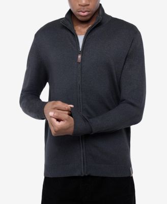 Men's Full Zip Mock Neck Sweater