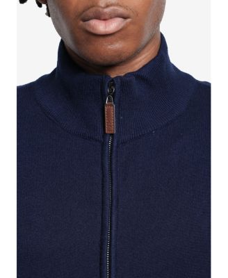 Men's Full Zip Mock Neck Sweater
