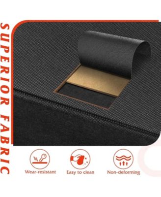 10-Drawer Dresser Fabric Storage Tower for Bedroom Hallway Closets Tall Chest Organizer Unit with Textured Print Fabric Bins Steel Frame Wood Top Easy Pull Handle