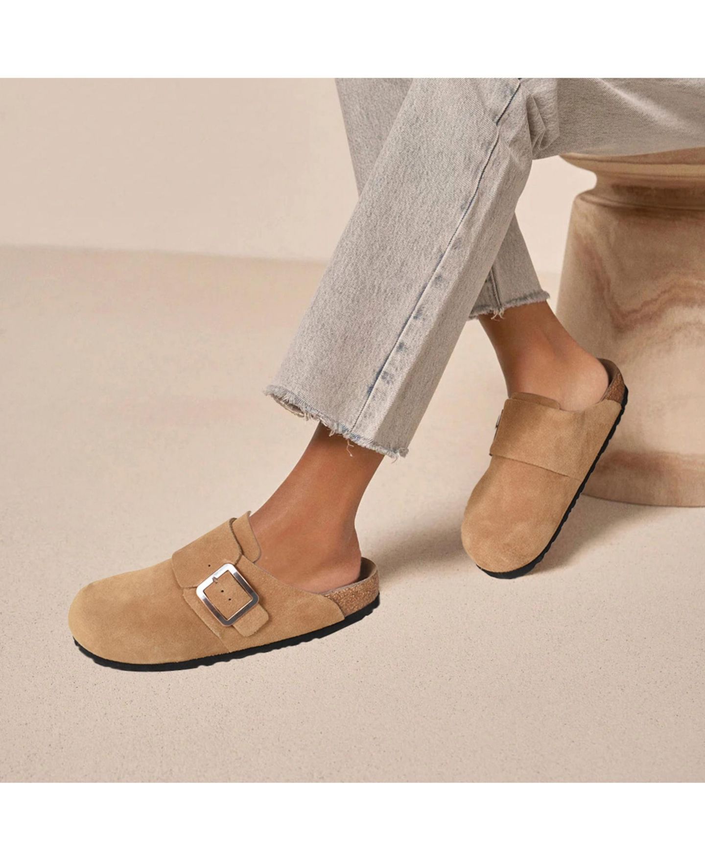Женские сабо Aerothotic Atlas Genuine Leather Clogs for Women with Arch Support, цвет: Верблюжий — фото 3