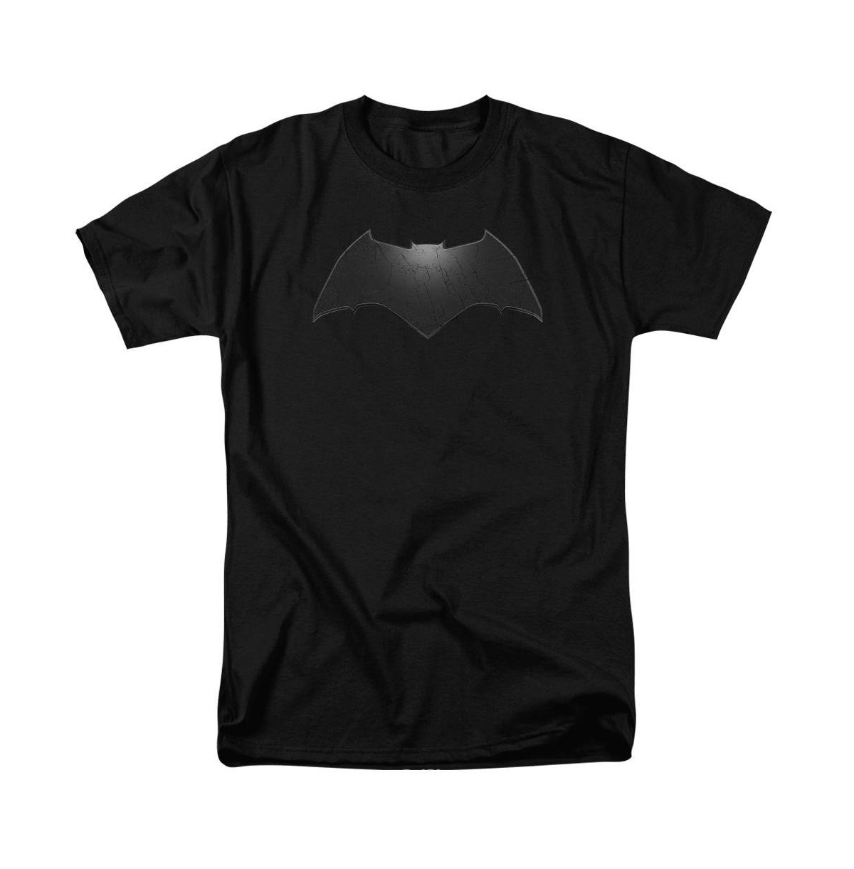Mens Beveled Bat Logo Short Sleeve Adult Tee / T-Shirt - Black