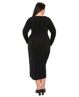 Plus Size Estelle Ruched Bodycon Midi Dress